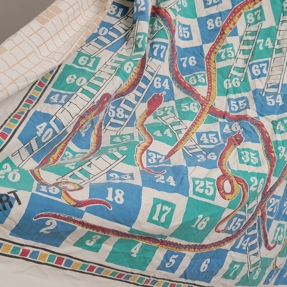 VTG‎ The Bombay Dyeing Co. Snakes & Ladders Twin Flat Bed Sheet